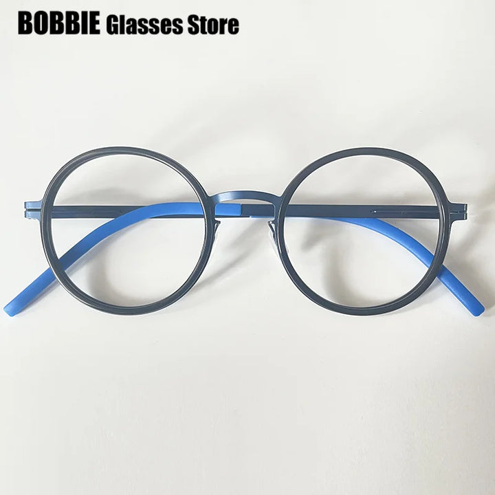 Bobbie Women's Full Rim Round Screwless Hinge Steel Eyeglasses 204548