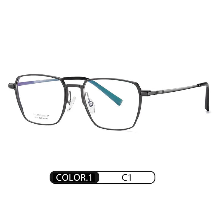 Hotochki Unisex Full Rim Square Titanium Eyeglasses Yj2013 Full Rim Hotochki C1  