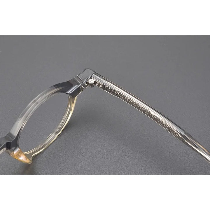 Hewei Unisex Full Rim Round Thick Acetate Eyeglasses 15023 Full Rim Hewei   