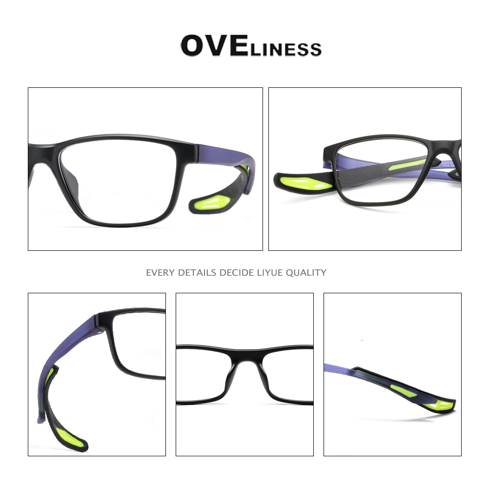 Oveliness Unisex Full Rim Square Tr 90 Ultem Sport Eyeglasses Ad58 Full Rim Oveliness   