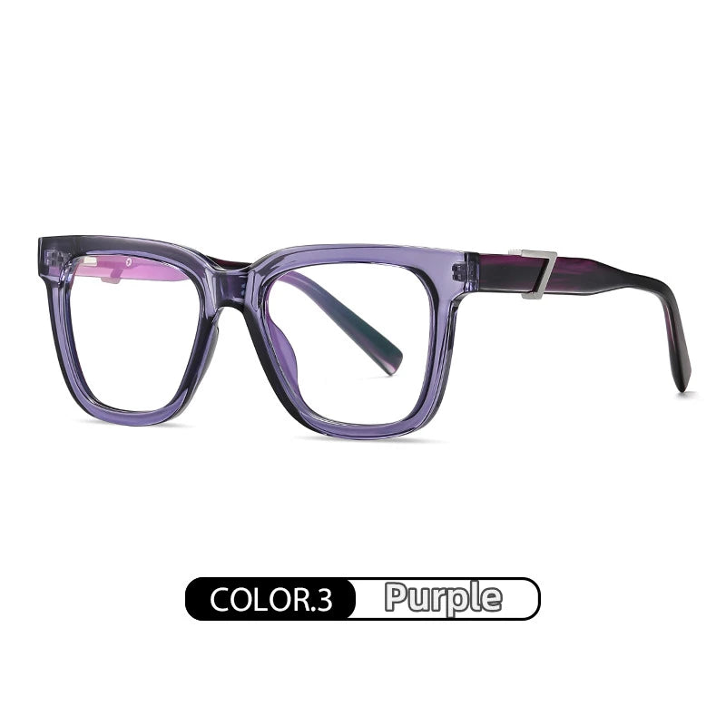 Kocolior Unisex Full Rim Square Acetate Alloy Hyperopic Reading Glasses C911 Reading Glasses Kocolior Purple 0 