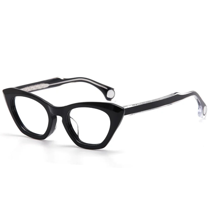 Aror Unisex Full Rim Square Cat Eye Thick Acetate Eyeglasses 47319