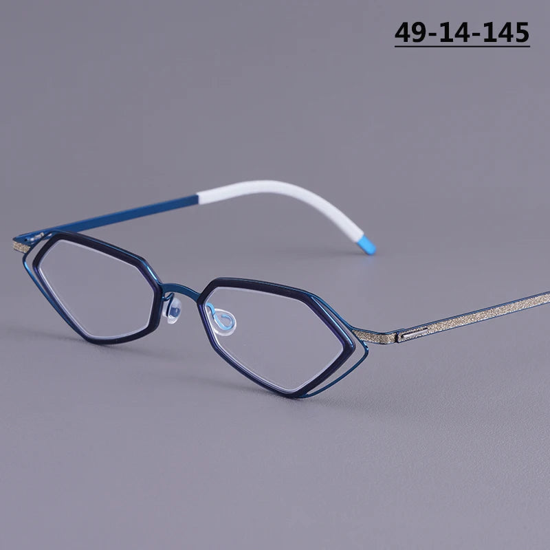Bobbie Unisex Full Rim Geometric Titanium Eyeglasses V339-R-D