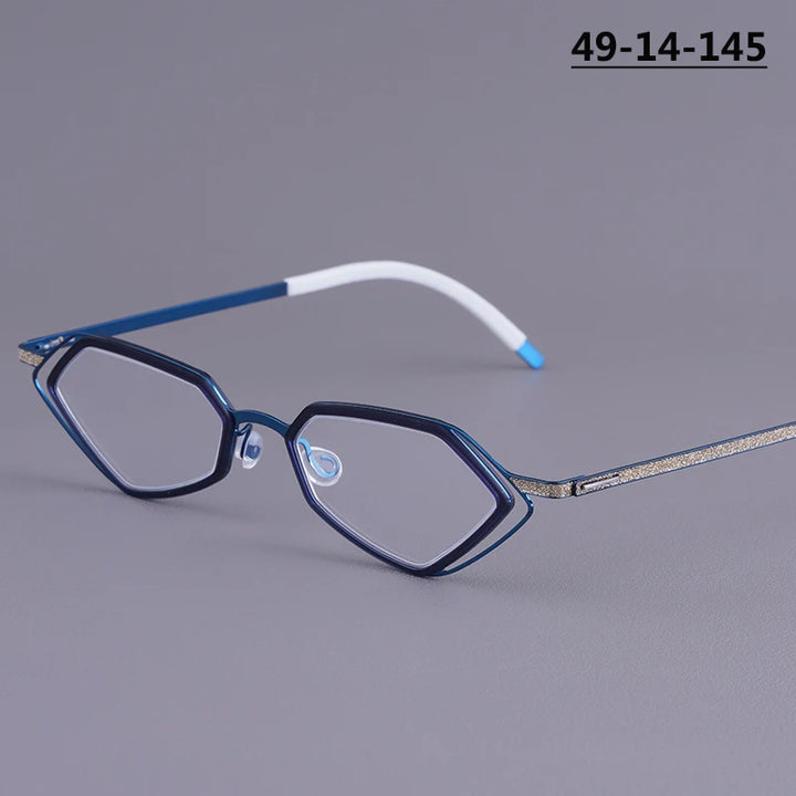 Bobbie Unisex Full Rim Geometric Titanium Eyeglasses V339-R-D