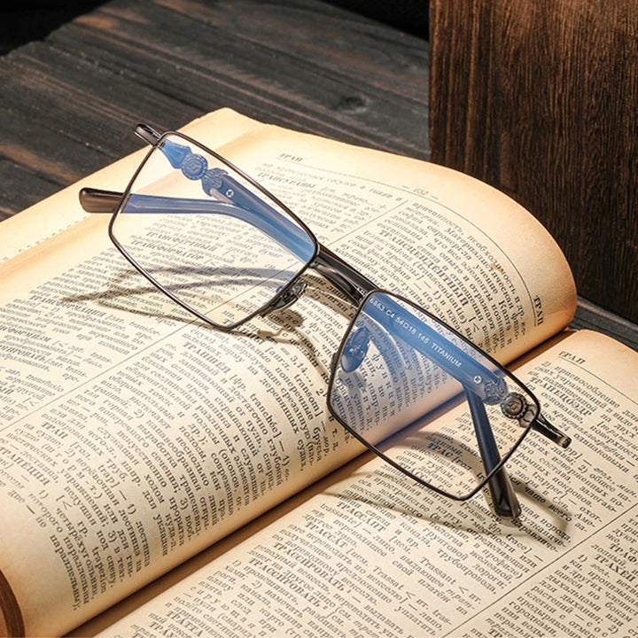 Blackmask Unisex Full Rim Square Titanium Eyeglasses BM-T6863