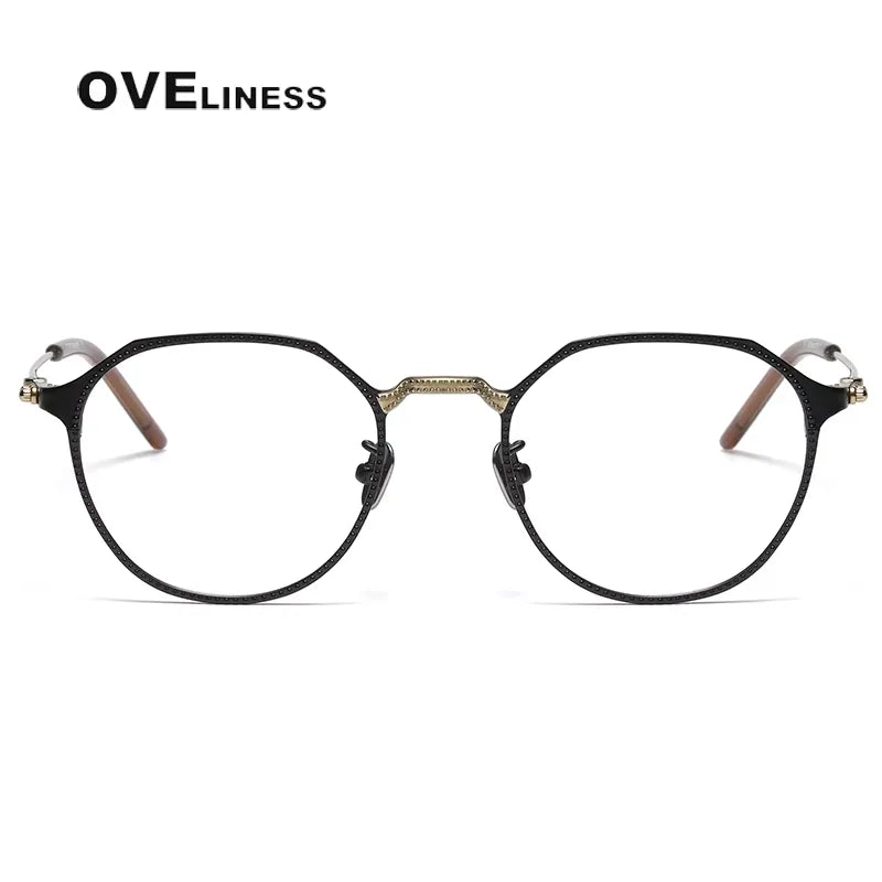 Oveliness Unisex Full Rim Flat Top Square Oval Titanium Eyeglasses 14121 Full Rim Oveliness   