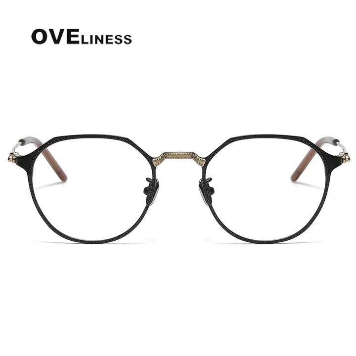 Oveliness Unisex Full Rim Flat Top Square Oval Titanium Eyeglasses 14121 Full Rim Oveliness   