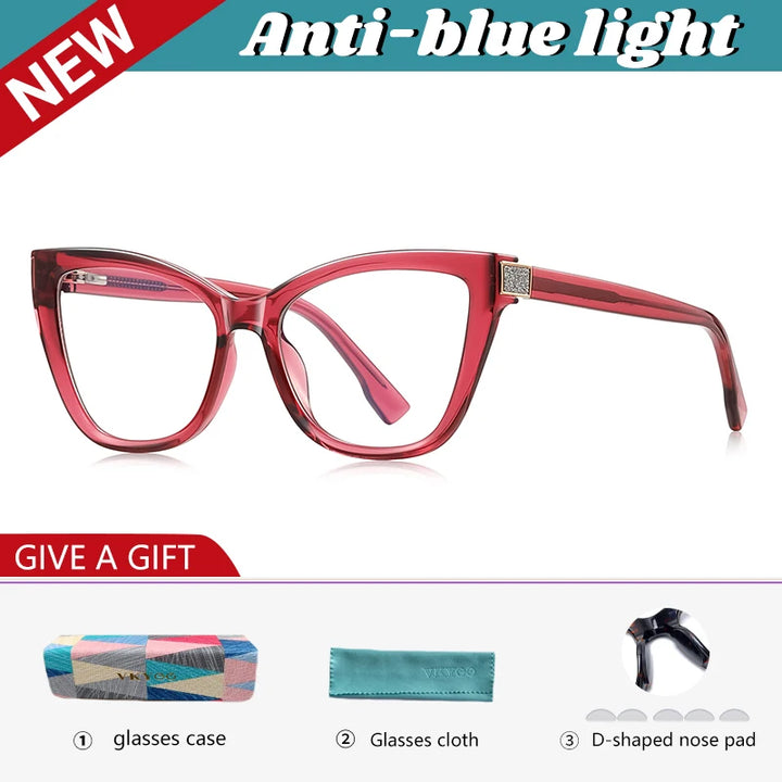 Vicky Women's Full Rim Butterfly Tr 90 Titanium Reading Glasses 512278