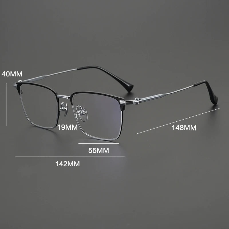 Gatenac Unisex Full Rim Square Titanium Eyeglasses Gxyj4010
