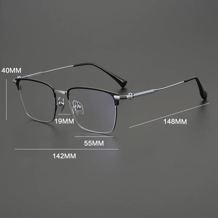 Gatenac Unisex Full Rim Square Titanium Eyeglasses Gxyj4010
