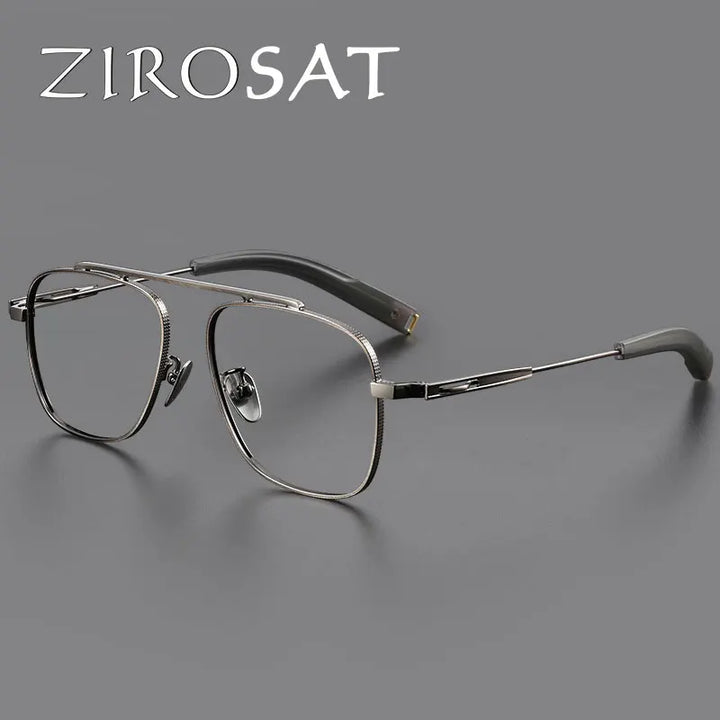 Zirosat Men's Full Rim Square Titanium Eyeglasses 344105