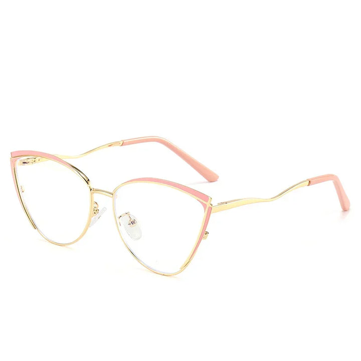 Aror Women's Full Rim Square Cat Eye Alloy Eyeglasses 49719 Full Rim Aror C2