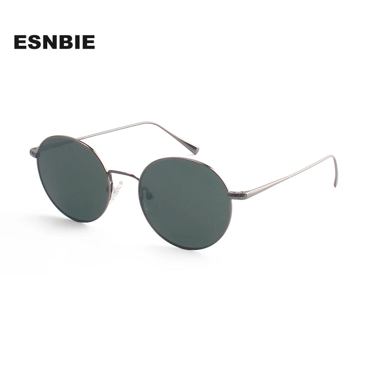 Esnbie Women's Full Rim Round Alloy Tac Polarized Sunglasses 471269