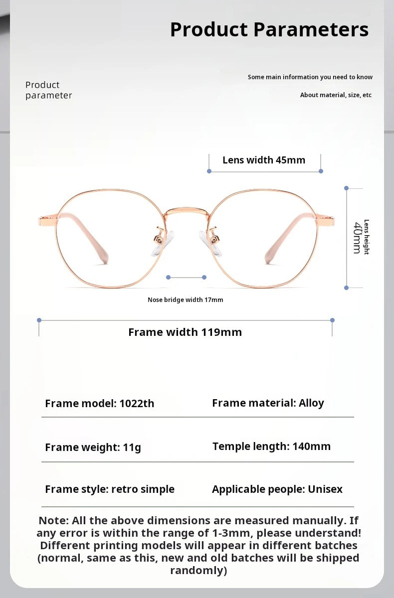 Yimaruili Youth Girl's Full Rim Oval Round Alloy Eyeglasses 10224