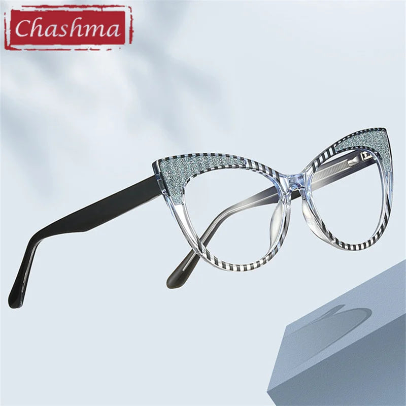 Chashma Ottica Women's Full Rim Cat Eye Tr 90 Alloy Eyeglasses 87274 Full Rim Chashma Ottica   