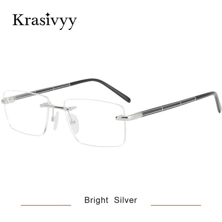 Krasivyy Unisex Rimless Polygon Square Titanium Eyeglasses 716059