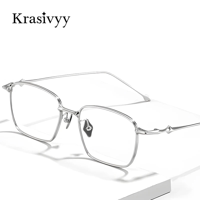 Krasivyy Women's Full Rim Oval Square Titanium Eyeglasses 44300 Full Rim Krasivyy   