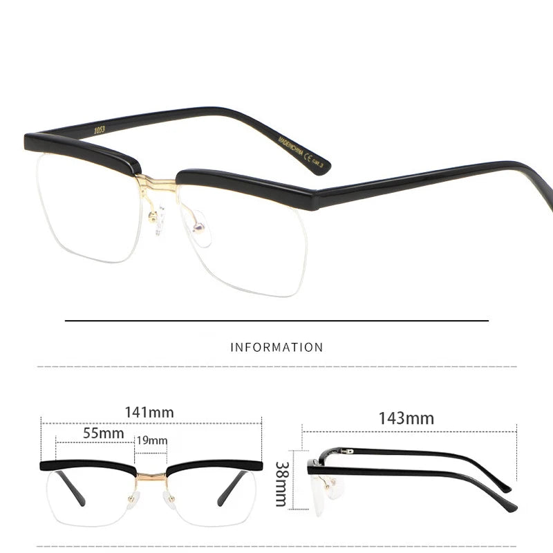 Hdcrafter th-1053 men's acetate prescription eyeglasses — view 3