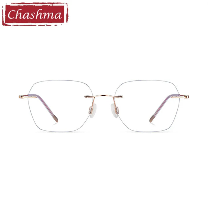 Chashma Ottica Women's Rimless Polygon Screwless Titanium Eyeglasses 7260 Rimless Chashma Ottica   