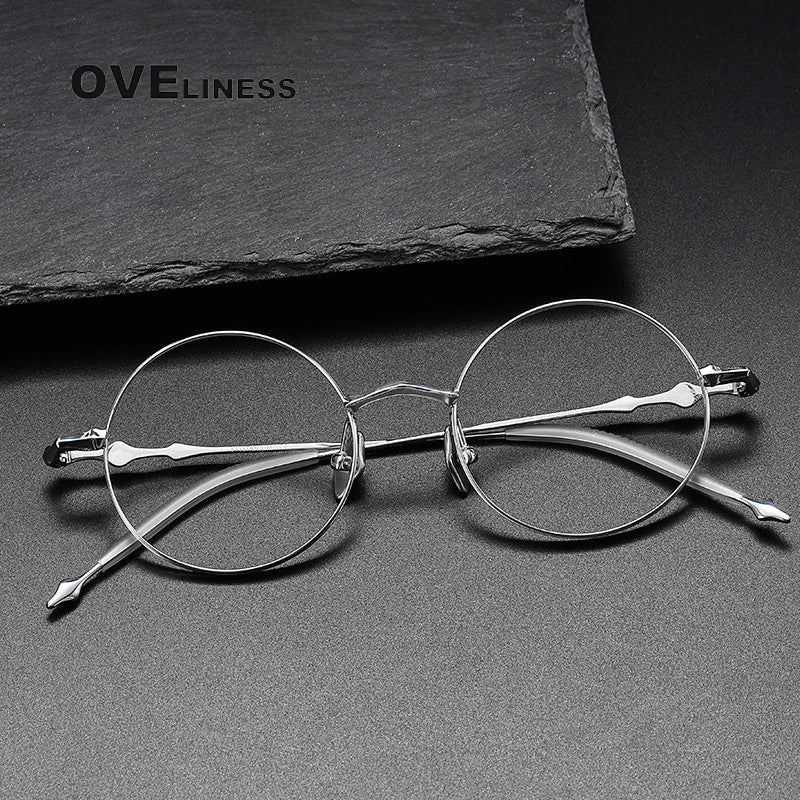 Oveliness Unisex Full Rim Round Titanium Eyeglasses 4619 Full Rim Oveliness   