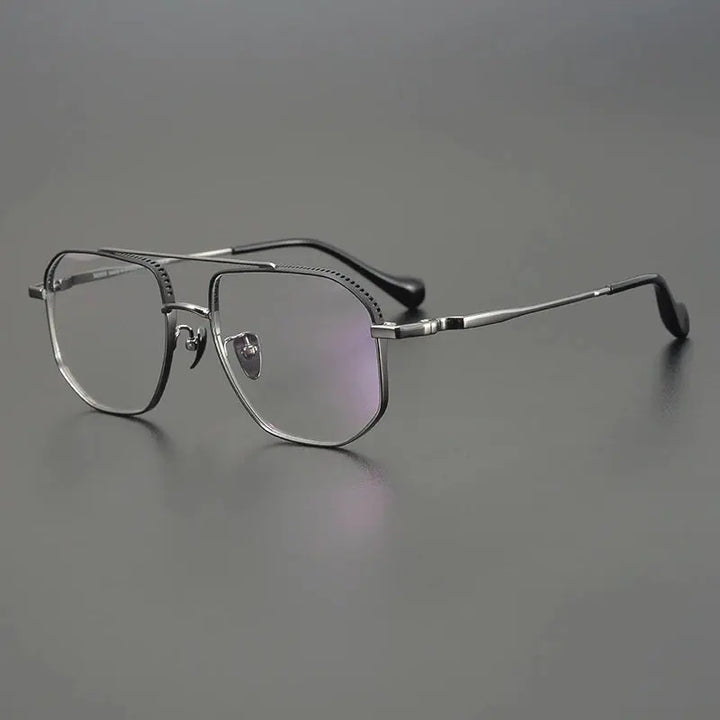Bobbie 130500 Unisex Full Rim Oval Double Bridge Titanium Frames FuzWeb