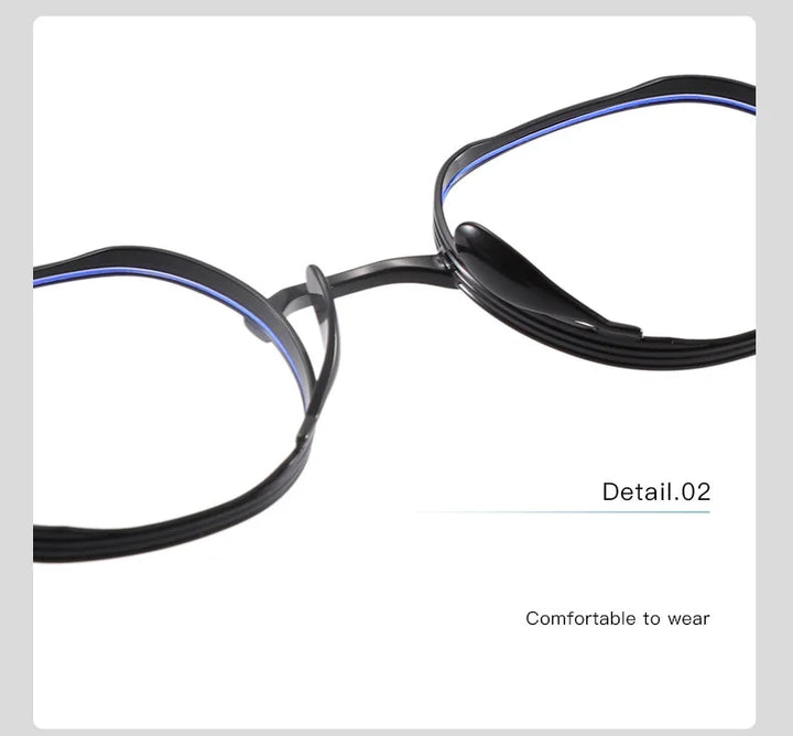 Gmei Optical WO-TF00237 women's round alloy prescription eyeglasses — view 10