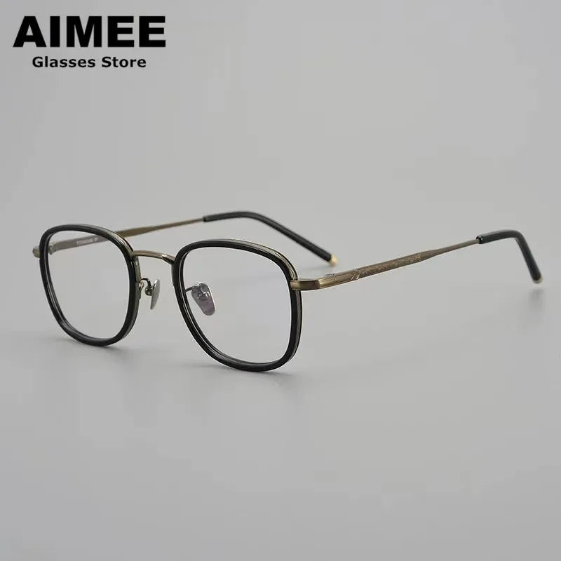 Aimee Women's Full Rim Square Acetate Titanium Eyeglasses 693145