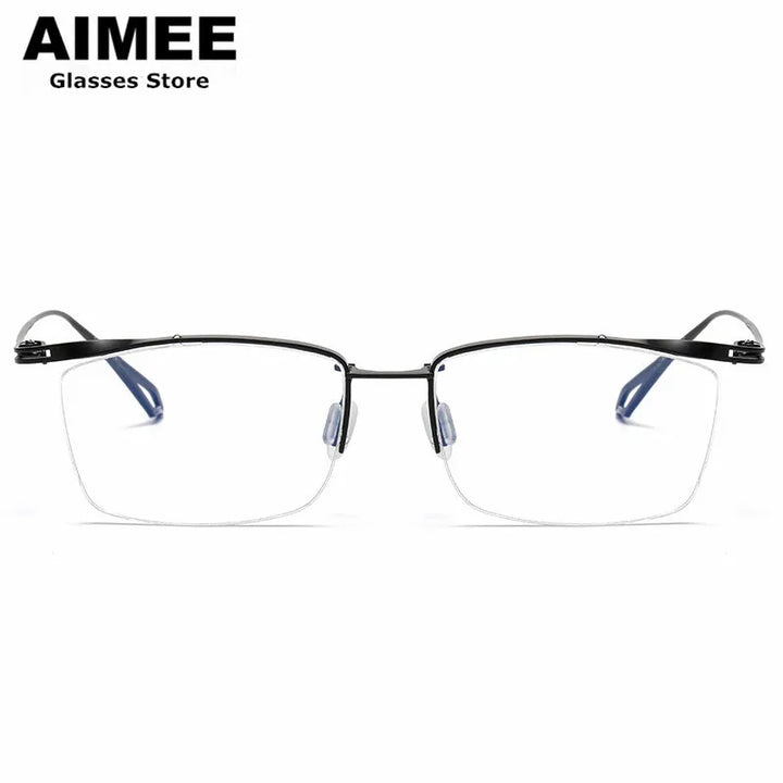 Aimee Unisex Semi Rim Square Titanium Eyeglasses 1756 Semi Rim Aimee   