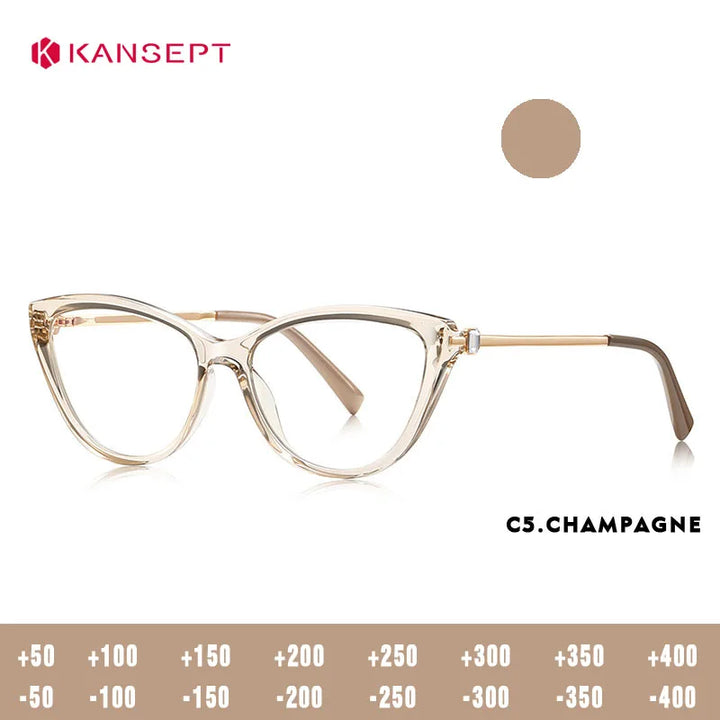 Kansept Women's Full Rim Cat Eye Tr 90 Titanium Reading Glasses 22406