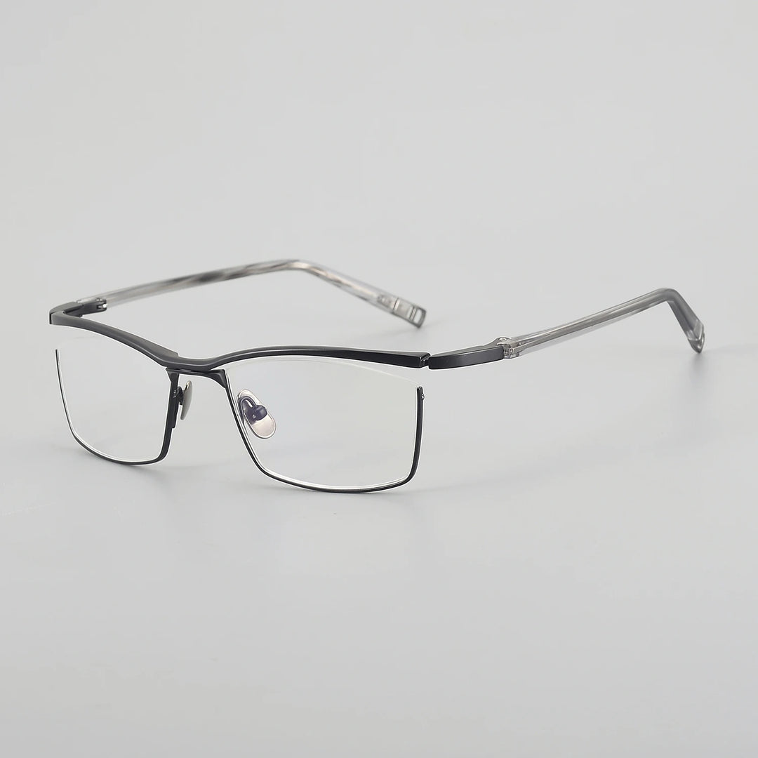 Muzz Men's Full Rim Square Brow Line Titanium Eyeglasses 45663