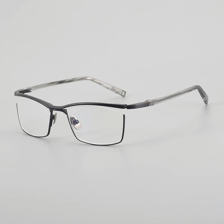 Muzz Men's Full Rim Square Brow Line Titanium Eyeglasses 45663