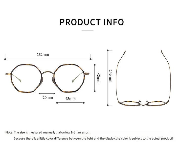 Bobbie Women's Full Rim Polygon Titanium Eyeglasses Clip On Sunglasses 617311