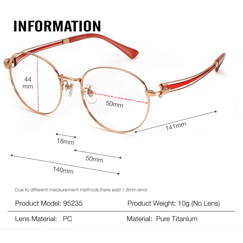 Aror Unisex Full Rim Round Titanium Eyeglasses 95235