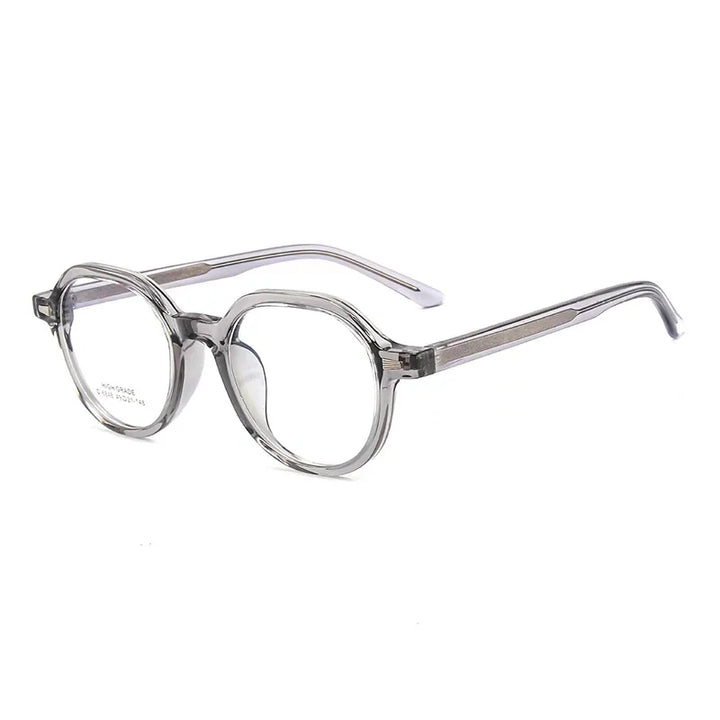 KatKani Unisex Full Rim Flat Top Polygon Tr 90 Eyeglasses 6848 Full Rim KatKani Eyeglasses Transparent Gray  