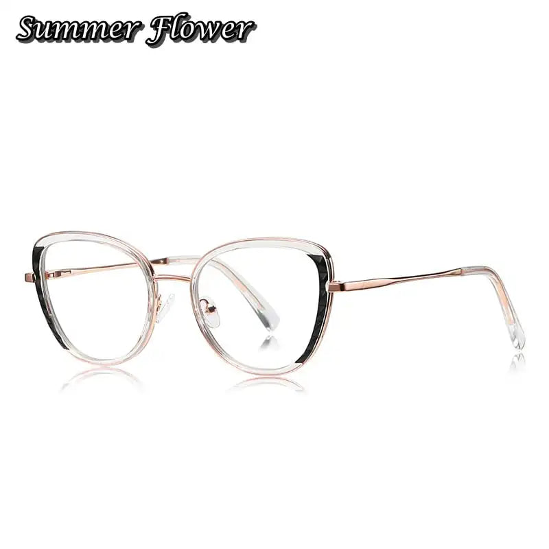 Summer Flower Women's Full Rim Cat Eye TR 90 Titanium Eyeglasses 61347