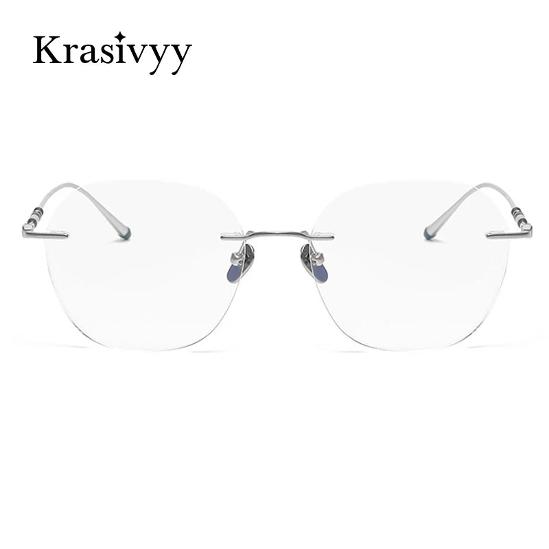 Krasivyy Women's Rimless Polygon Titanium Eyeglasses K5930 Rimless Krasivyy   