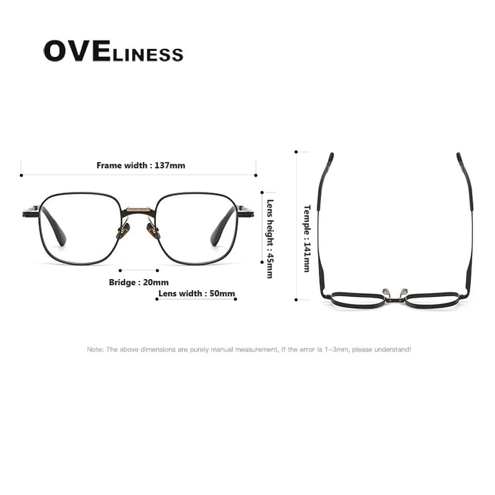 Oveliness Unisex Full Rim Square Titanium Eyeglasses D151 Full Rim Oveliness   
