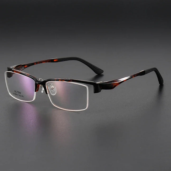 Aror Unisex Semi Rim Square Brow Line Tr 90 Titanium Eyeglasses 38085