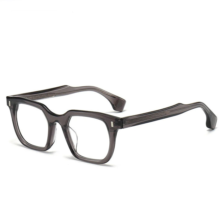 Black Mask Unisex Full Rim Square Acetate Eyeglasses 75rx Full Rim Black Mask Gray  