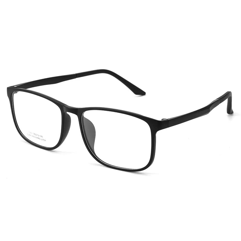 Yimaruili Men's Full Rim Big Square Ultem Steel Eyeglasses 361063