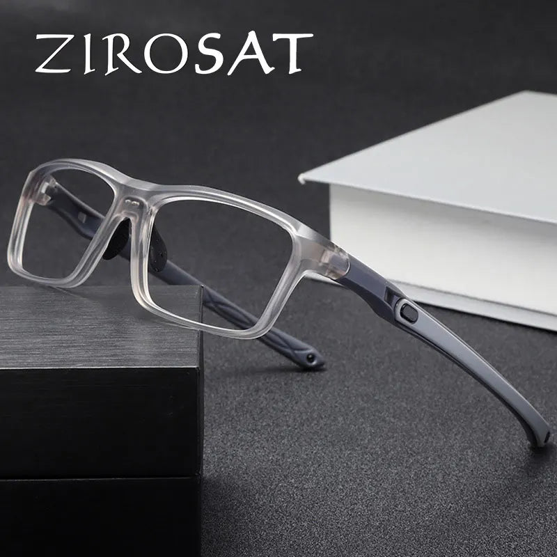 Zirosat Women's Full Rim Square Ultem Tr 90 Alloy Eyeglasses 81282