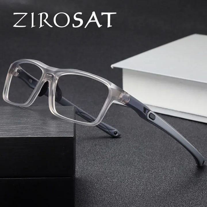 Zirosat Women's Full Rim Square Ultem Tr 90 Alloy Eyeglasses 81282