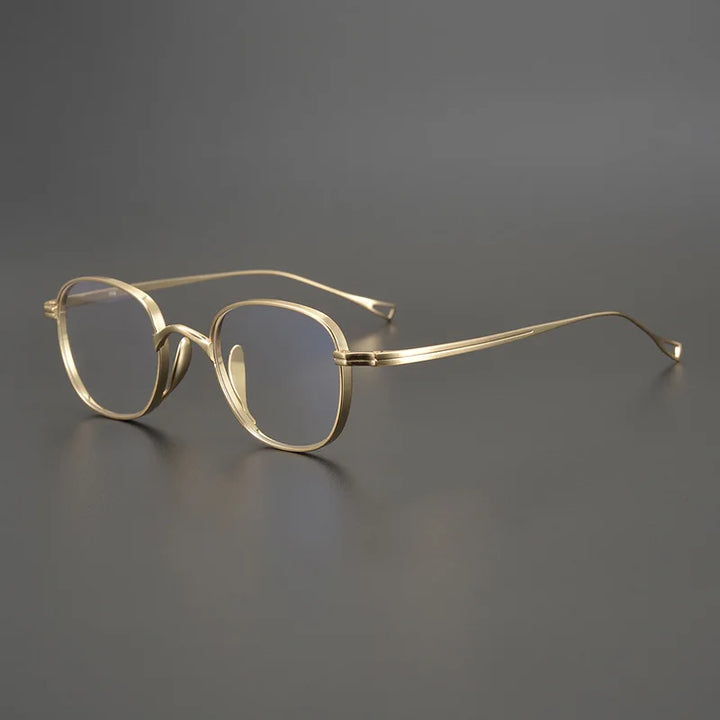 Black Mask Unisex Full Rim Square Round Titanium Eyeglasses Km125 Full Rim Black Mask Golden  