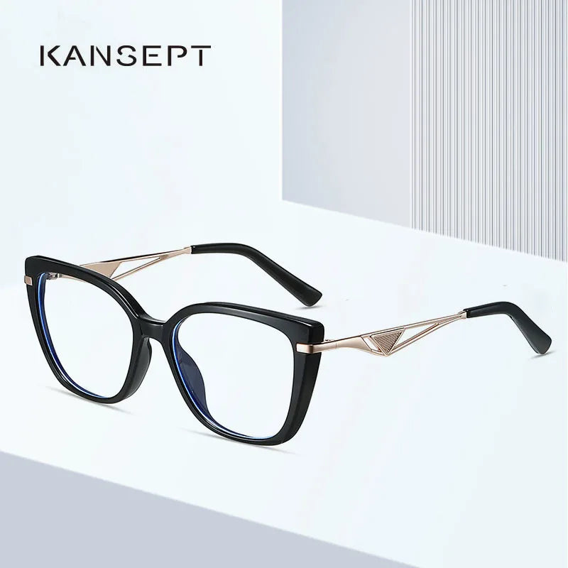 Kansept Women's Full Rim Cat Eye Tr 90 Alloy Reading Glasses 87326 Reading Glasses Kansept   