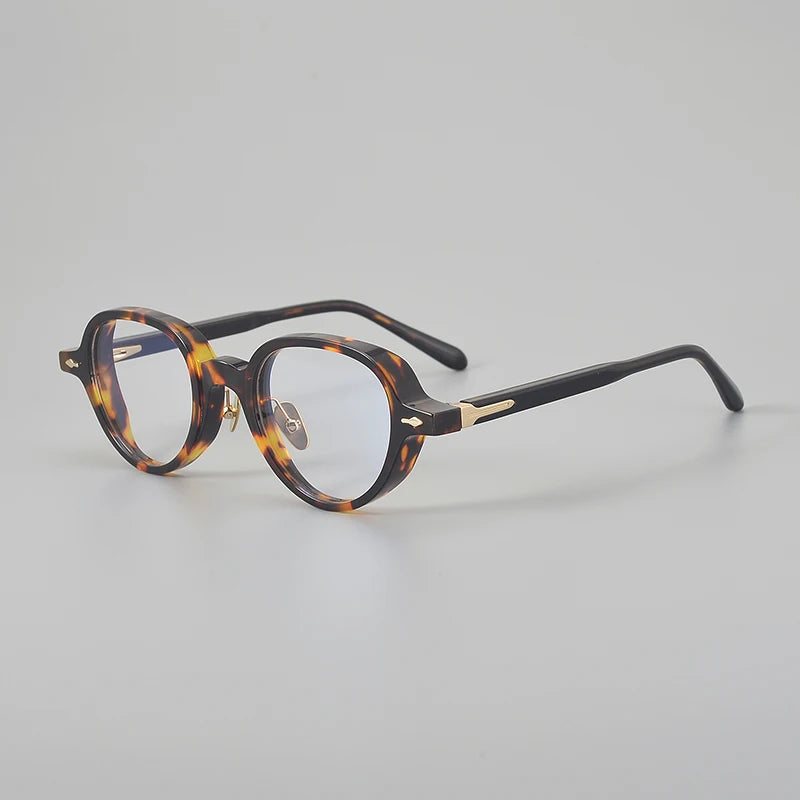 Aror Men's Full Rim Oval Round Acetate Titanium Eyeglasses 396158