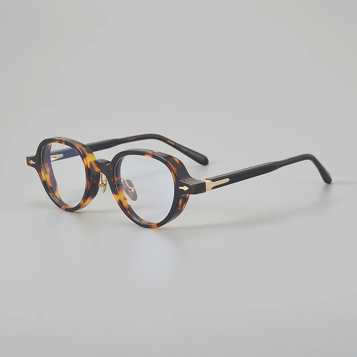 Aror Men's Full Rim Oval Round Acetate Titanium Eyeglasses 396158