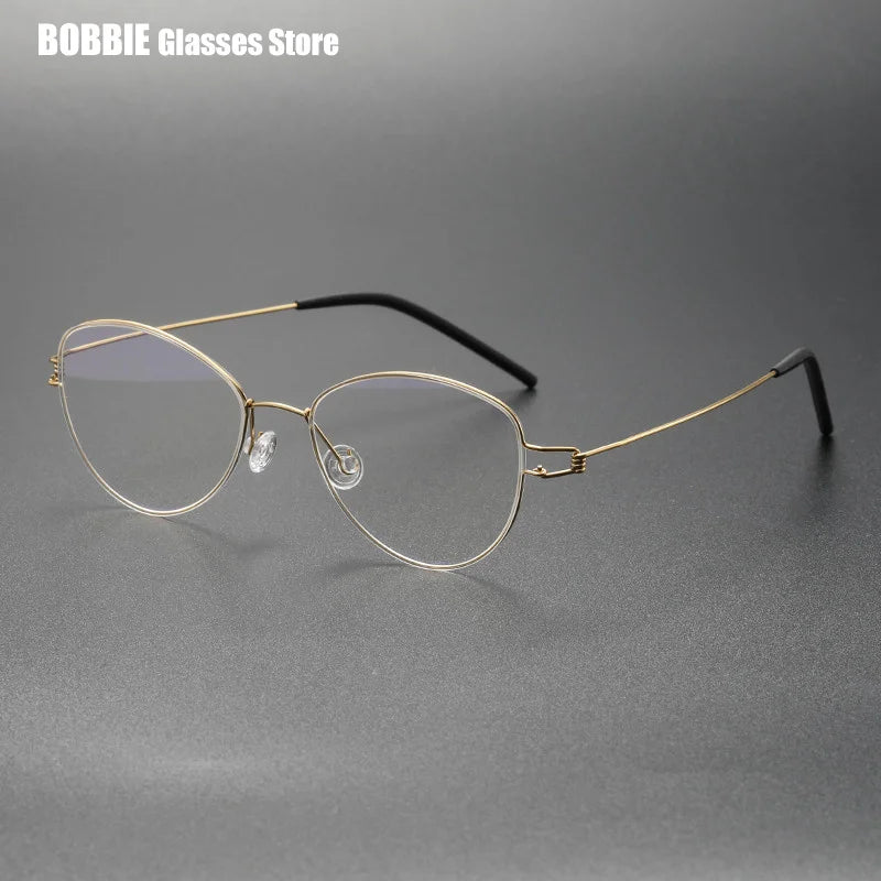 Bobbie Women's Full Rim Oval Cat Eye Titanium Eyeglasses 405017