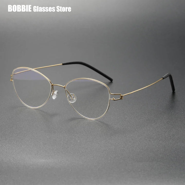 Bobbie Women's Full Rim Oval Cat Eye Titanium Eyeglasses 405017