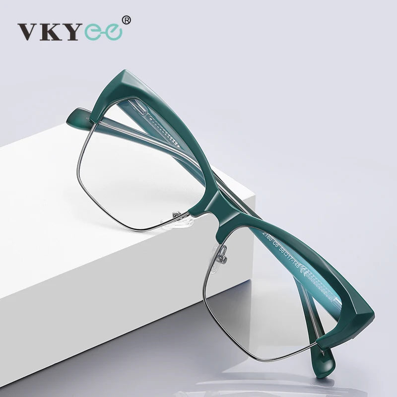 Vicky Women's Full Rim Butterfly Tr 90 Alloy Reading Glasses 2180 Reading Glasses FuzWeb    
