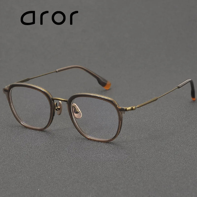 Aror Unisex Full Rim Square Acetate Titanium Eyeglasses 963805
